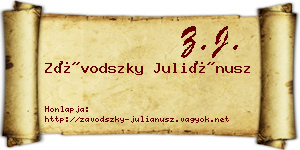 Závodszky Juliánusz névjegykártya